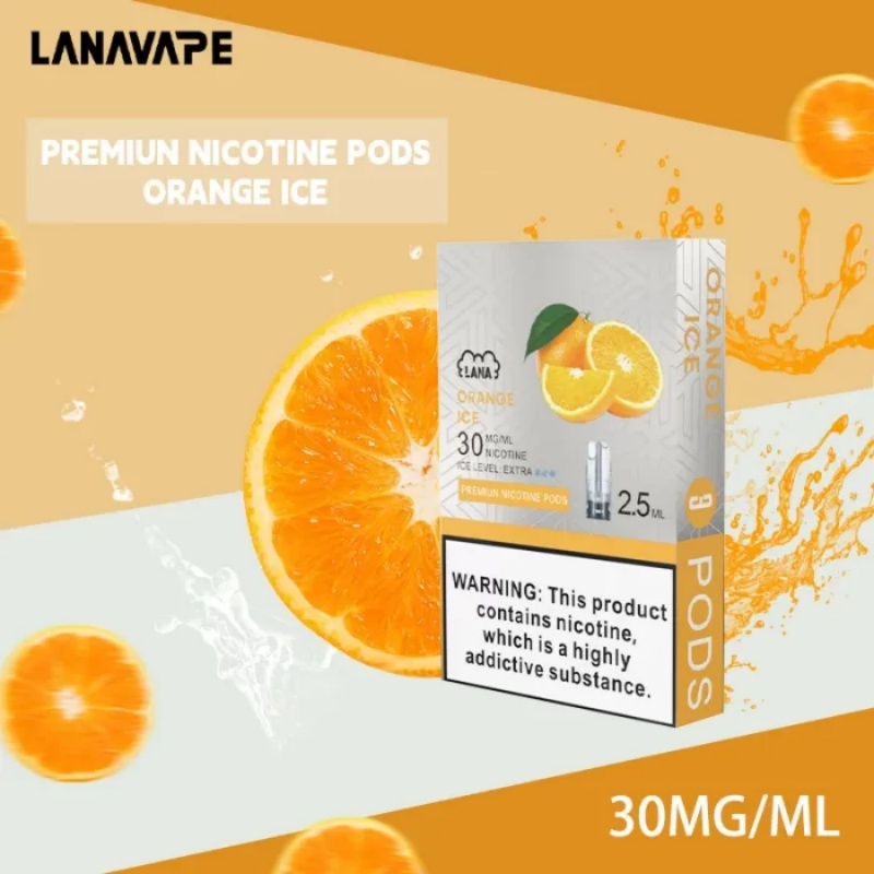 【橙冰味】LANA電子煙透明發光煙彈 通